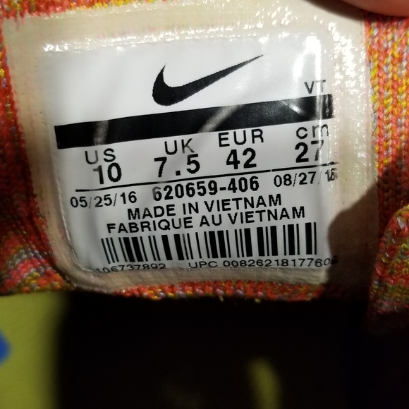 Nike Air Flyknit Max Orange Multicolor - Picture 8 of 8